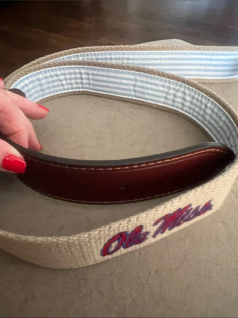 Ole Miss Embroidered Canvas Belt Bag - Khaki by Collegiate Collection, NWT